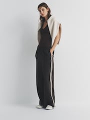 The Set 2 Pack Double Stripe Track Pants Chocolate Brown/Cream - Image 1 of 6