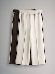 The Set 2 Pack Double Stripe Track Pants Chocolate Brown/Cream - Image 2 of 6