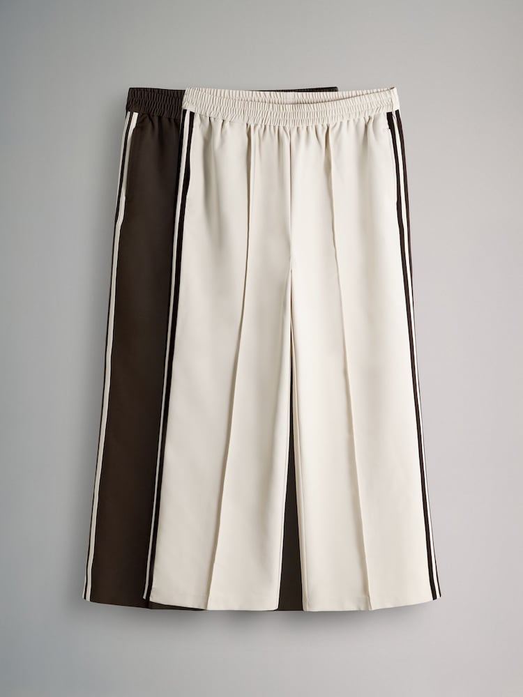 The Set 2 Pack Double Stripe Track Pants Chocolate Brown/Cream - Image 2 of 6