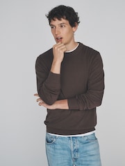 The Set 3 Pack Fine Gauge Cotton Crew Neck Jumper Red/Cream - Image 3 of 5