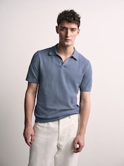 The Set 3 Pack Fine Gauge Cotton Blend Trophy Neck Short Sleeve Jumpers Navy/White - Image 1 of 10