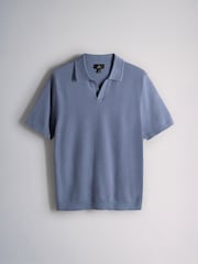 The Set 3 Pack Fine Gauge Cotton Blend Trophy Neck Short Sleeve Jumpers Navy/White - Image 5 of 10