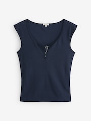 Jigsaw Blue Baby Fine Cotton Henley T-Shirt - Image 1 of 1