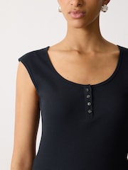Jigsaw Blue Baby Fine Cotton Henley T-Shirt - Image 4 of 5