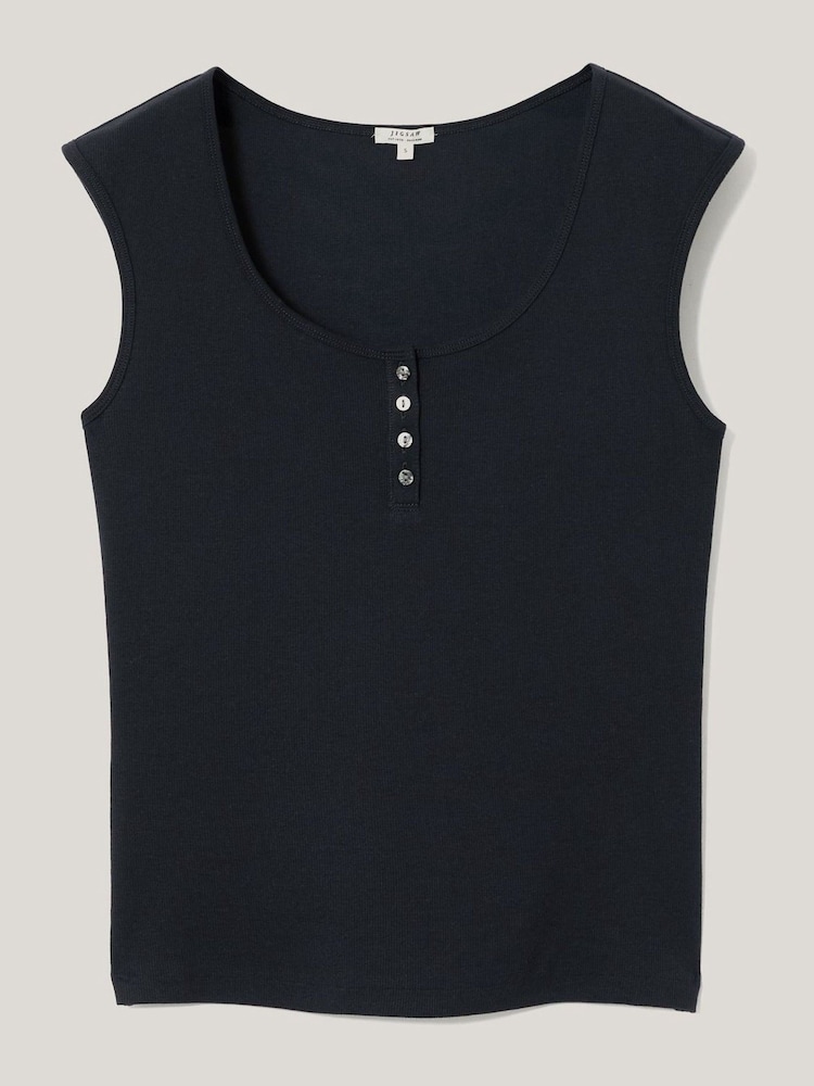 Jigsaw Blue Baby Fine Cotton Henley T-Shirt - Image 5 of 5 Jigsaw Blue Baby Fine Cotton Henley T-Shirt - Image 5 of 5