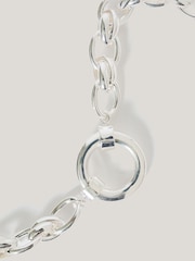 Jigsaw Silver Tone Round Link Chain Necklace - Image 4 of 4