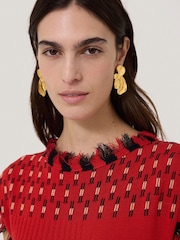 Jigsaw Gold Tone Deconstructed Petals Earrings - Image 1 of 3