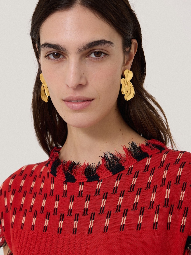 Jigsaw Gold Tone Deconstructed Petals Earrings - Image 1 of 3