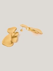 Jigsaw Gold Tone Deconstructed Petals Earrings - Image 3 of 3