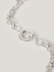 Jigsaw Silver Tone Round Link Chain Bracelet - Image 3 of 4