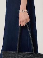 Jigsaw Silver Tone Round Link Chain Bracelet - Image 4 of 4