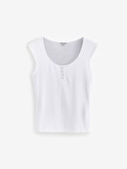 Jigsaw White Baby Fine Cotton Henley T-Shirt - Image 5 of 5