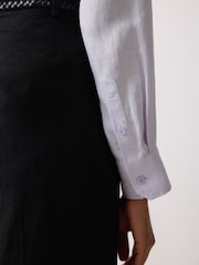 Jigsaw Purple Classic Linen Shirt - Image 5 of 6