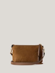 Jigsaw Brown Ava Suede Cross-Body Bag - Image 1 of 3