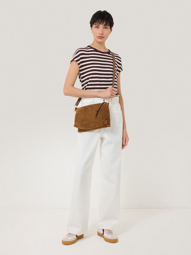 Jigsaw Brown Ava Suede Cross-Body Bag - Image 3 of 3