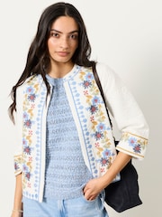 FatFace White Embroidered Jacket - Image 2 of 6