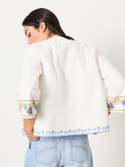 FatFace White Embroidered Jacket - Image 3 of 6