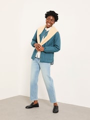 FatFace Raya Teal Blue Quilted Jacket - Image 2 of 6