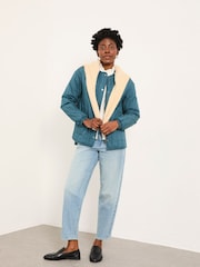 FatFace Raya Teal Blue Quilted Jacket - Image 3 of 6