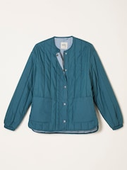 FatFace Raya Teal Blue Quilted Jacket - Image 6 of 6