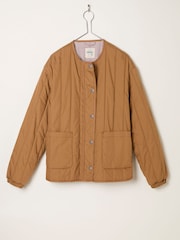 FatFace Raya Tan Brown Quilted Jacket - Image 6 of 6