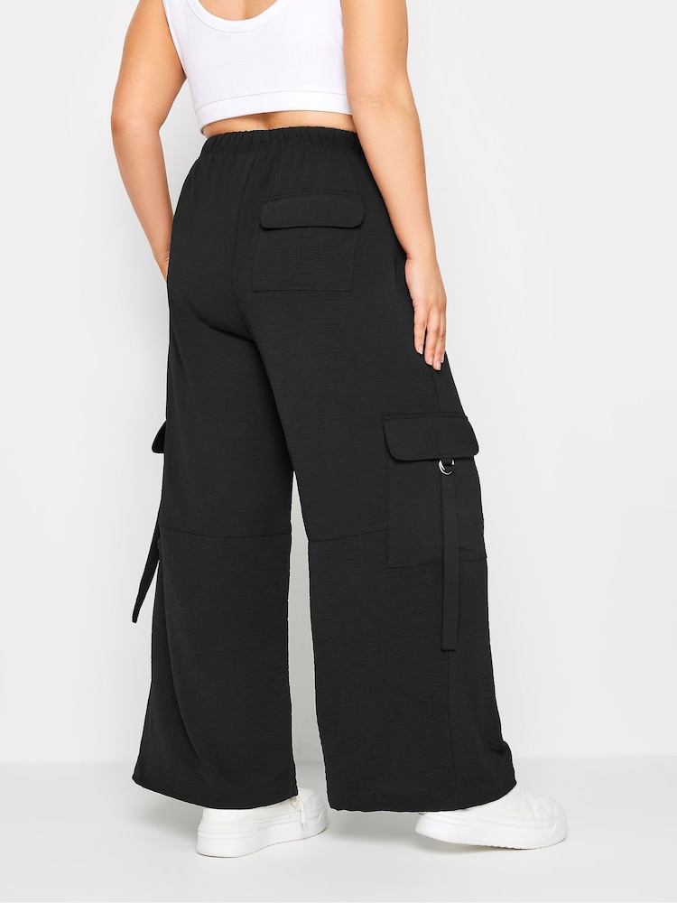 Yours Curve Black Twill Cargo Trousers - Image 2 of 5
