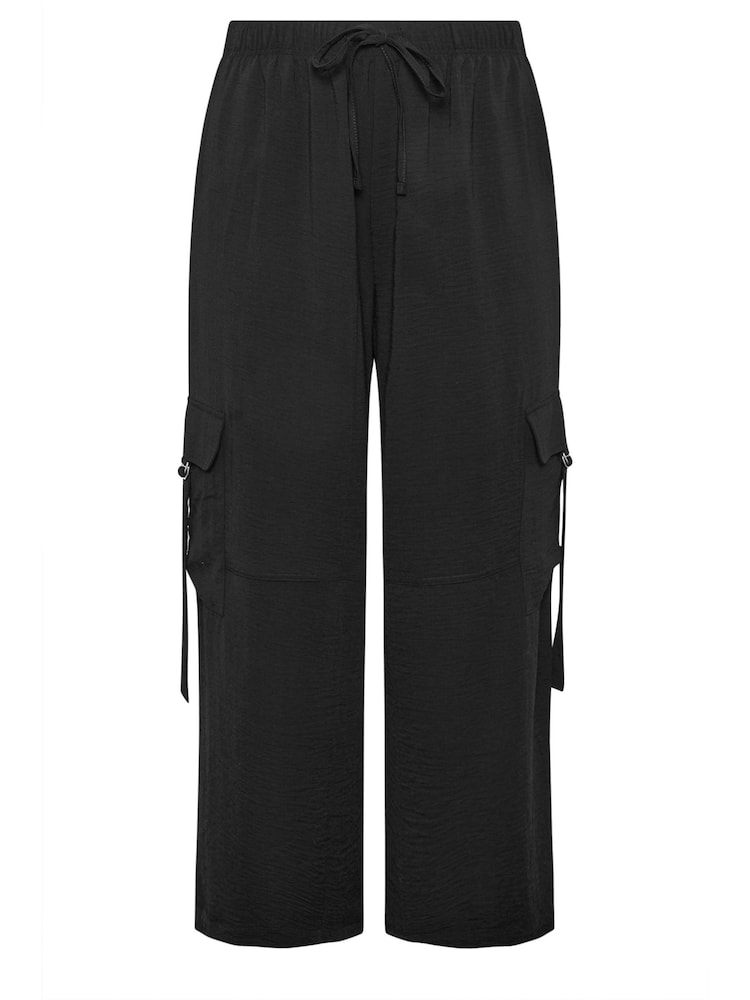 Yours Curve Black Twill Cargo Trousers - Image 5 of 5