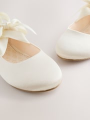 Ivory Satin Tie Ballerina Occasion Shoes - Image 6 of 6