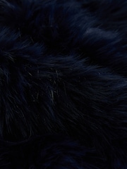 Navy Blue Faux Fur Stole Scarf - Image 3 of 3