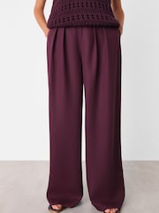 Whistles Purple Relaxed Pleat Front Trousers - Image 1 of 1