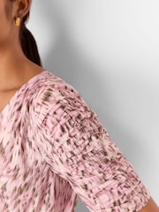 Whistles Pink Petite Leopard Print Cotton Midi Dress - Image 4 of 5