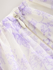 Laura Ashley White/Purple Tiered Tulle Dress - Image 11 of 12
