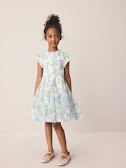 Blue Megan - Laura Ashley Textured Godet Dress - صورة 1 من 11