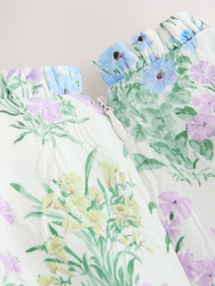 Laura Ashley Blue Megan Textured Godet Dress - Image 11 of 11 Laura Ashley Blue Megan Textured Godet Dress - Image 11 of 11