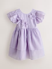 Laura Ashley Lilac Purple Petal Flower Dress - Image 5 of 8
