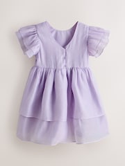 Laura Ashley Lilac Purple Petal Flower Dress - Image 6 of 8