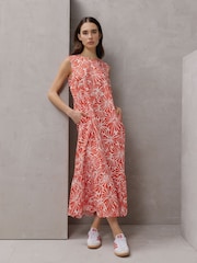 Smith & Soul Orange Sleeveless Dress With Volant Hem - Image 1 of 6