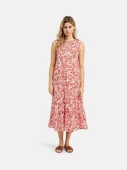 Smith & Soul Orange Sleeveless Dress With Volant Hem - Image 2 of 6