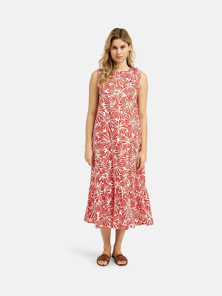 Smith & Soul Orange Sleeveless Dress With Volant Hem - Image 2 of 6