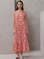 Smith & Soul Orange Sleeveless Dress With Volant Hem - Image 6 of 6