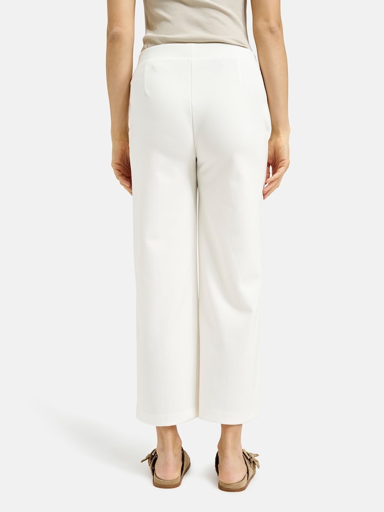 Smith & Soul Cream Cropped Jersey Pull On Trousers - Image 2 of 4