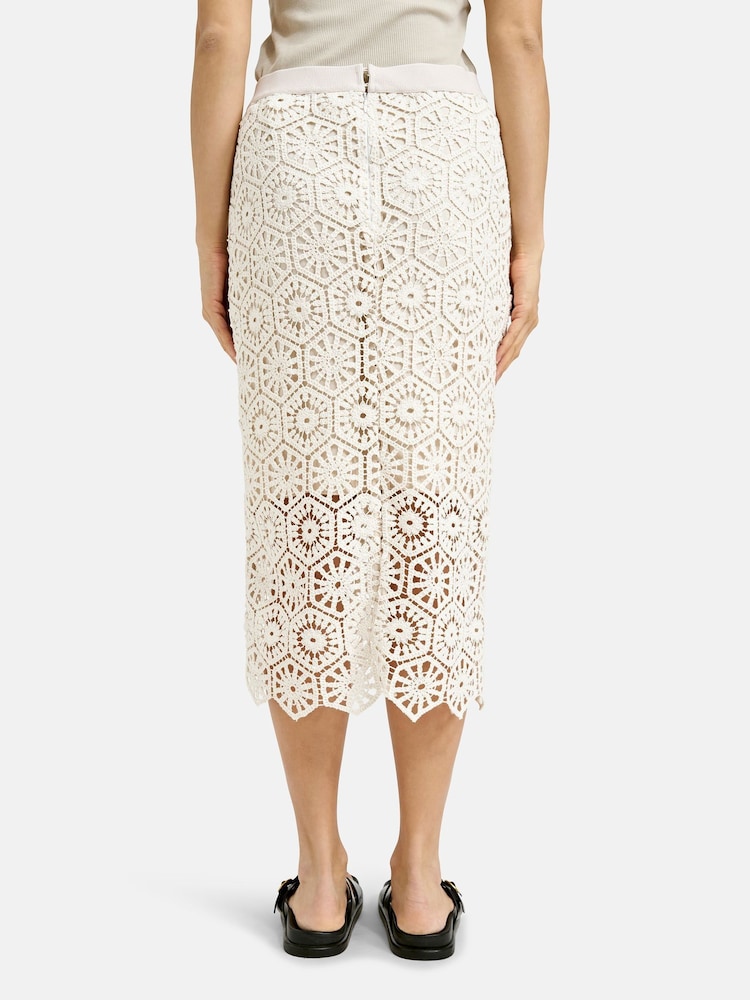Smith & Soul Cream Crochet Midi Skirt - Image 2 of 4