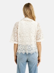 Smith & Soul Cream Crochet Half Sleeve Shirt - Image 2 of 4