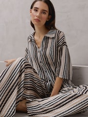 Smith & Soul Natural Striped Crochet Jersey Shirt - Image 1 of 4
