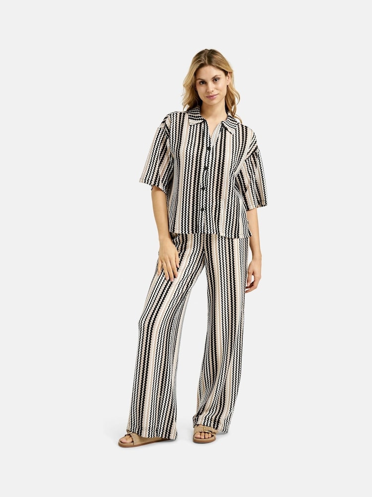 Smith & Soul Natural Striped Crochet Jersey Shirt - Image 2 of 4