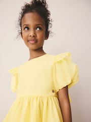 Laura Ashley Light Yellow Bow Back Flower Dress - Image 5 of 10