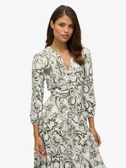 Superdry Green Woven Tiered Midi Dress - Image 4 of 7