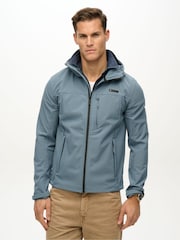 Superdry Blue Hooded Soft Shell Trekker Jacket - Image 3 of 5