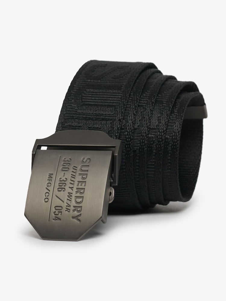 Superdry Black Workwear Webbing Belt - Image 1 of 5 Superdry Black Workwear Webbing Belt - Image 1 of 5