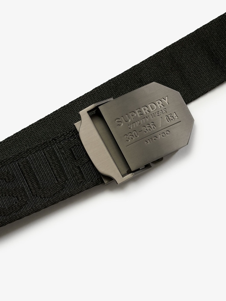 Superdry Black Workwear Webbing Belt - Image 2 of 5 Superdry Black Workwear Webbing Belt - Image 2 of 5